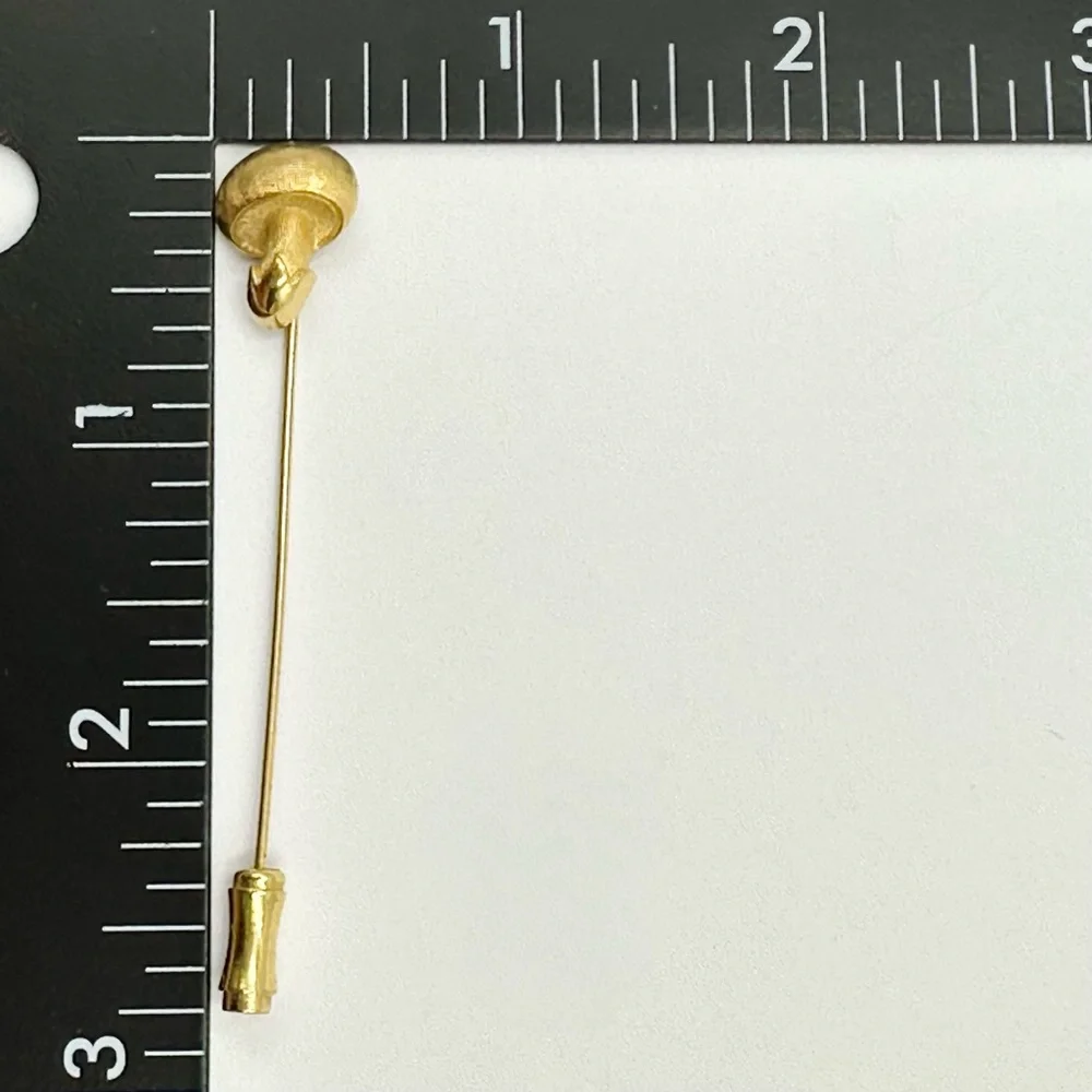 Crown Trifari Vintage Gold Tone Mushroom Stick Pin